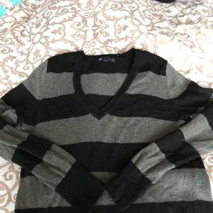 Striped Gap v-neck sweater